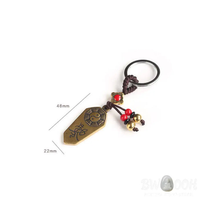 Buddha Stones Feng Shui Bagua Yin Yang Balance Peace Keychain - Bagua - Key Chain