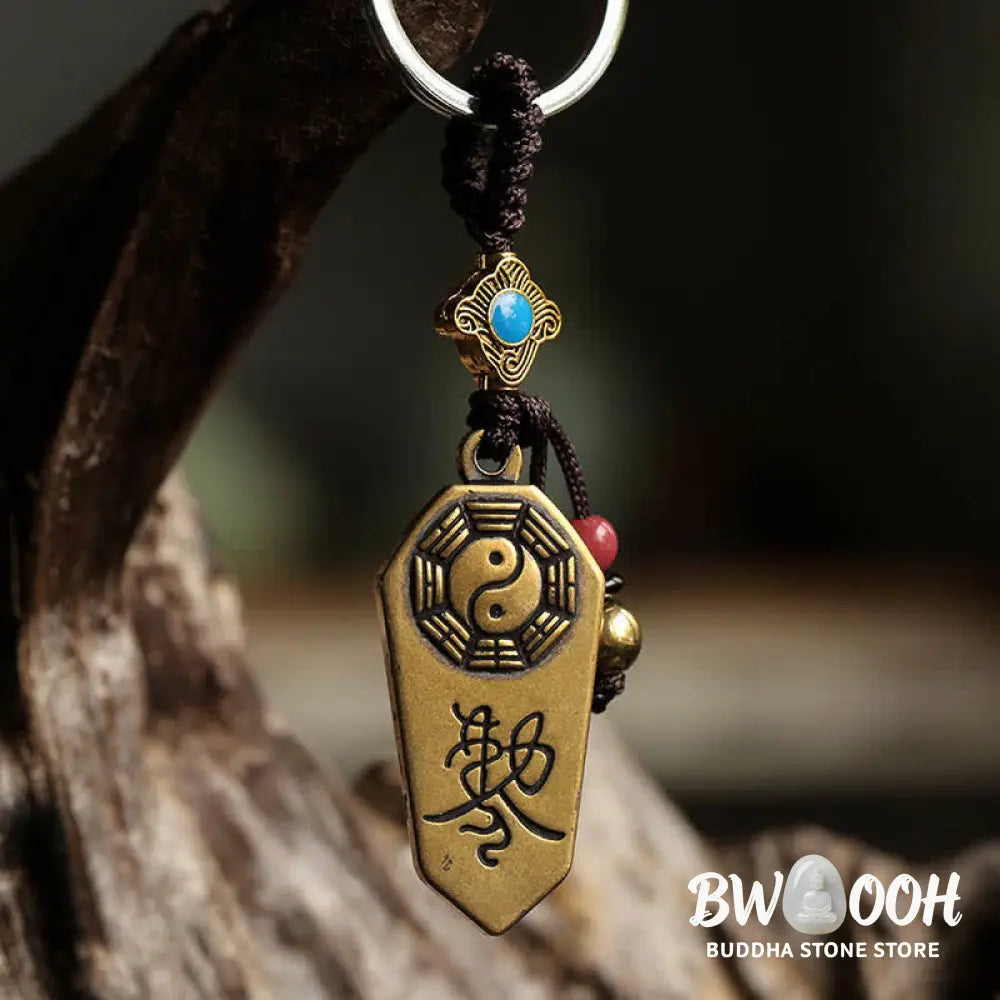 Buddha Stones Feng Shui Bagua Yin Yang Balance Peace Keychain - Bagua - Key Chain