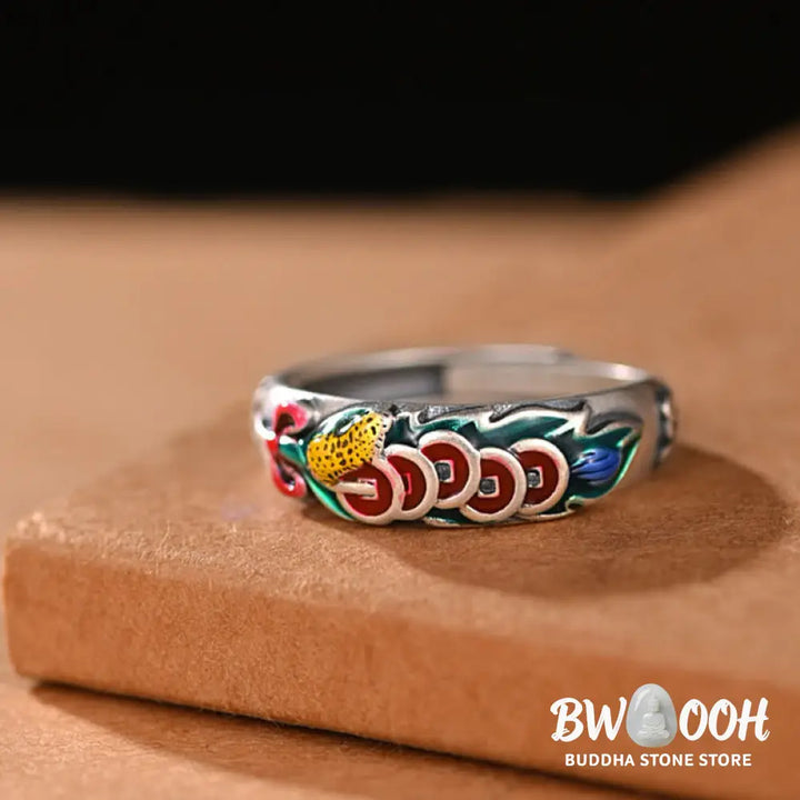 Buddha Stones Feng Shui Five Emperor Coins Wealth Ring - BWOOOH - Five Emperor Coins(Protection♥Wealth) - Ring