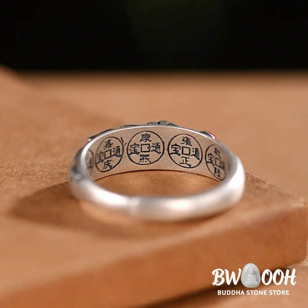 Buddha Stones Feng Shui Five Emperor Coins Wealth Ring - BWOOOH - Five Emperor Coins(Protection♥Wealth) - Ring