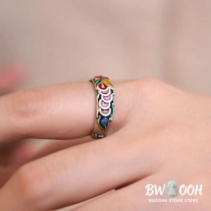 Buddha Stones Feng Shui Five Emperor Coins Wealth Ring - BWOOOH - Five Emperor Coins(Protection♥Wealth) - Ring