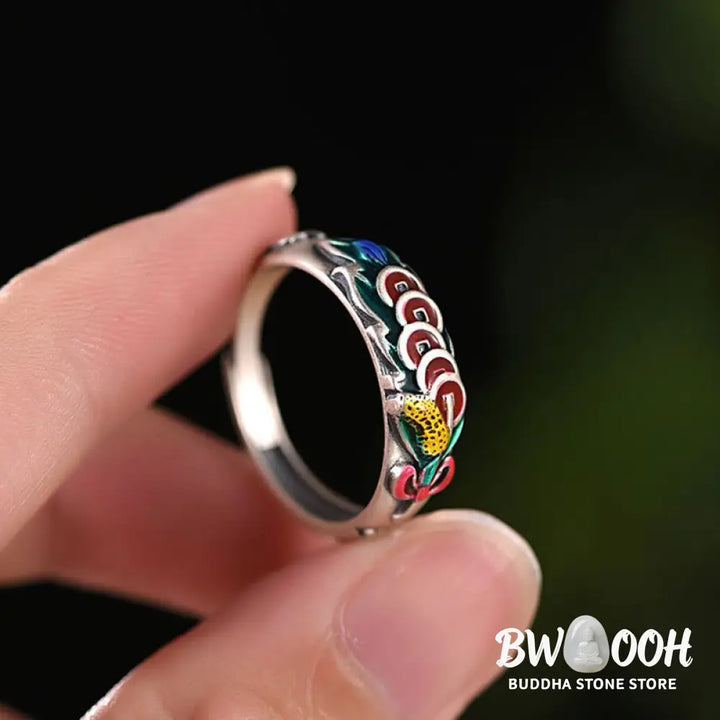 Buddha Stones Feng Shui Five Emperor Coins Wealth Ring - BWOOOH - Five Emperor Coins(Protection♥Wealth) - Ring