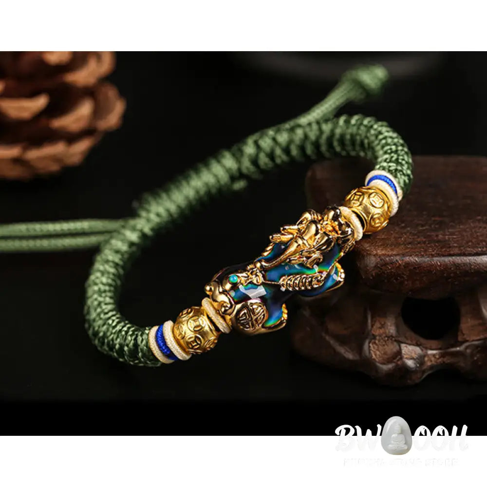 Buddha Stones Feng Shui PiXiu Color Change Copper Coin Beads Wealth String Bracelet - BWOOOH - Bracelet