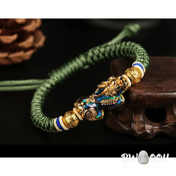 Buddha Stones Feng Shui PiXiu Color Change Copper Coin Beads Wealth String Bracelet - BWOOOH - Bracelet