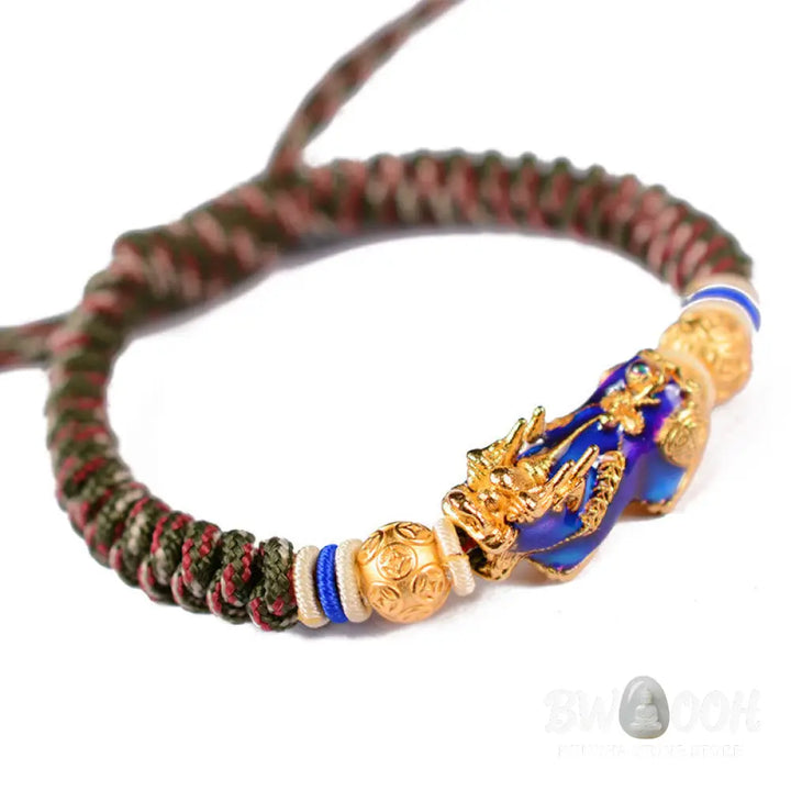 Buddha Stones Feng Shui PiXiu Color Change Copper Coin Beads Wealth String Bracelet - BWOOOH - Bracelet