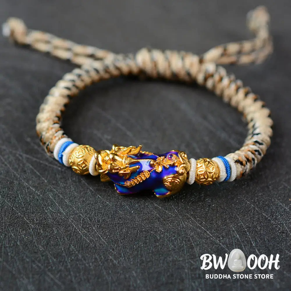 Buddha Stones Feng Shui PiXiu Color Change Copper Coin Beads Wealth String Bracelet - BWOOOH - Bracelet