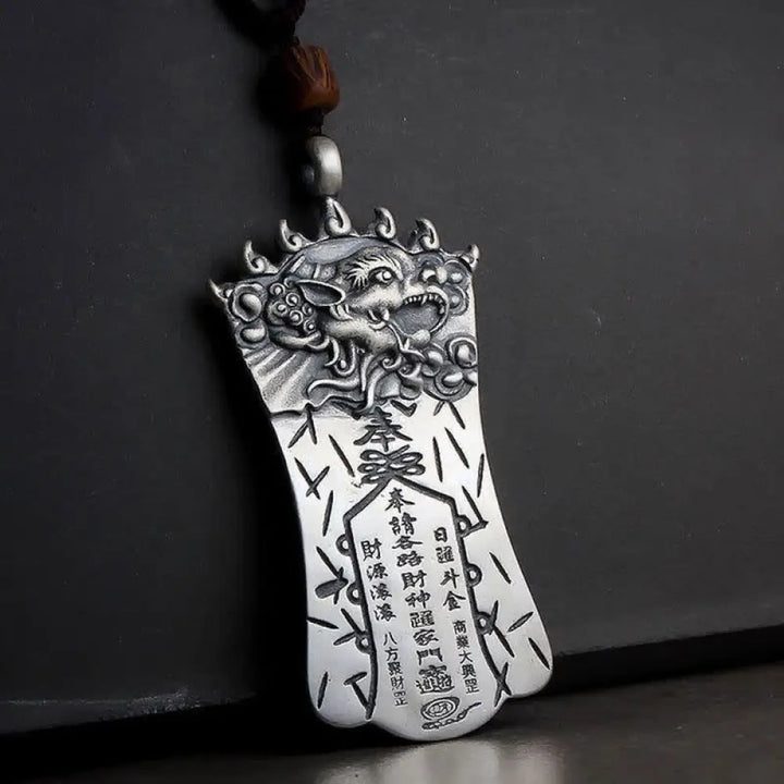 Buddha Stones FengShui Bagua PiXiu Cinnabar Balance Necklace Pendant - BWOOOH - Copper / Cotton Rope - Necklaces &amp;