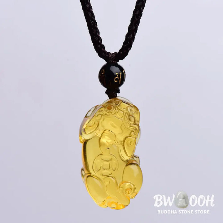 Buddha Stones FengShui Citrine PiXiu Wealth Necklace Pendant - BWOOOH - Citrine(Happiness♥Prosperity) - Necklaces &amp;