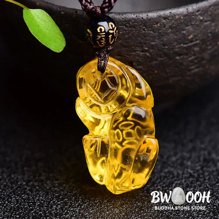 Buddha Stones FengShui Citrine PiXiu Wealth Necklace Pendant - BWOOOH - Citrine(Happiness♥Prosperity) - Necklaces &amp;