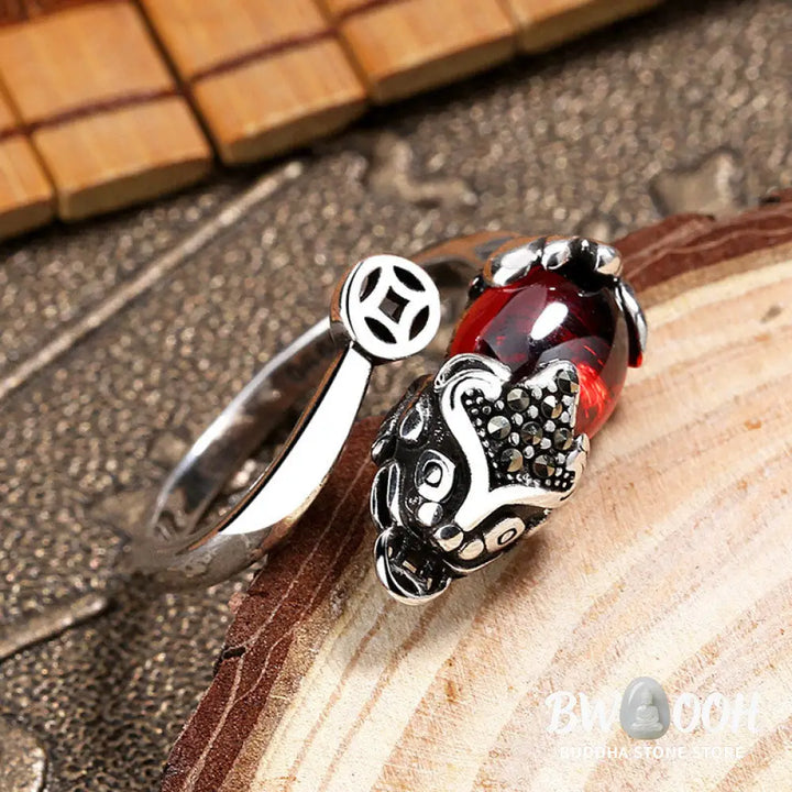 Buddha Stones FengShui Genstone PiXiu Wealth Adjustable Ring - BWOOOH - PiXiu - Ring