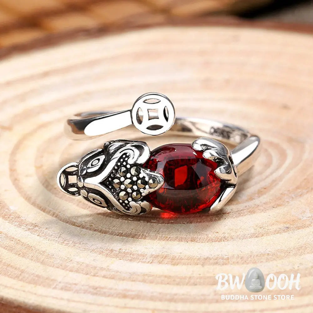 Buddha Stones FengShui Genstone PiXiu Wealth Adjustable Ring - BWOOOH - PiXiu - Ring