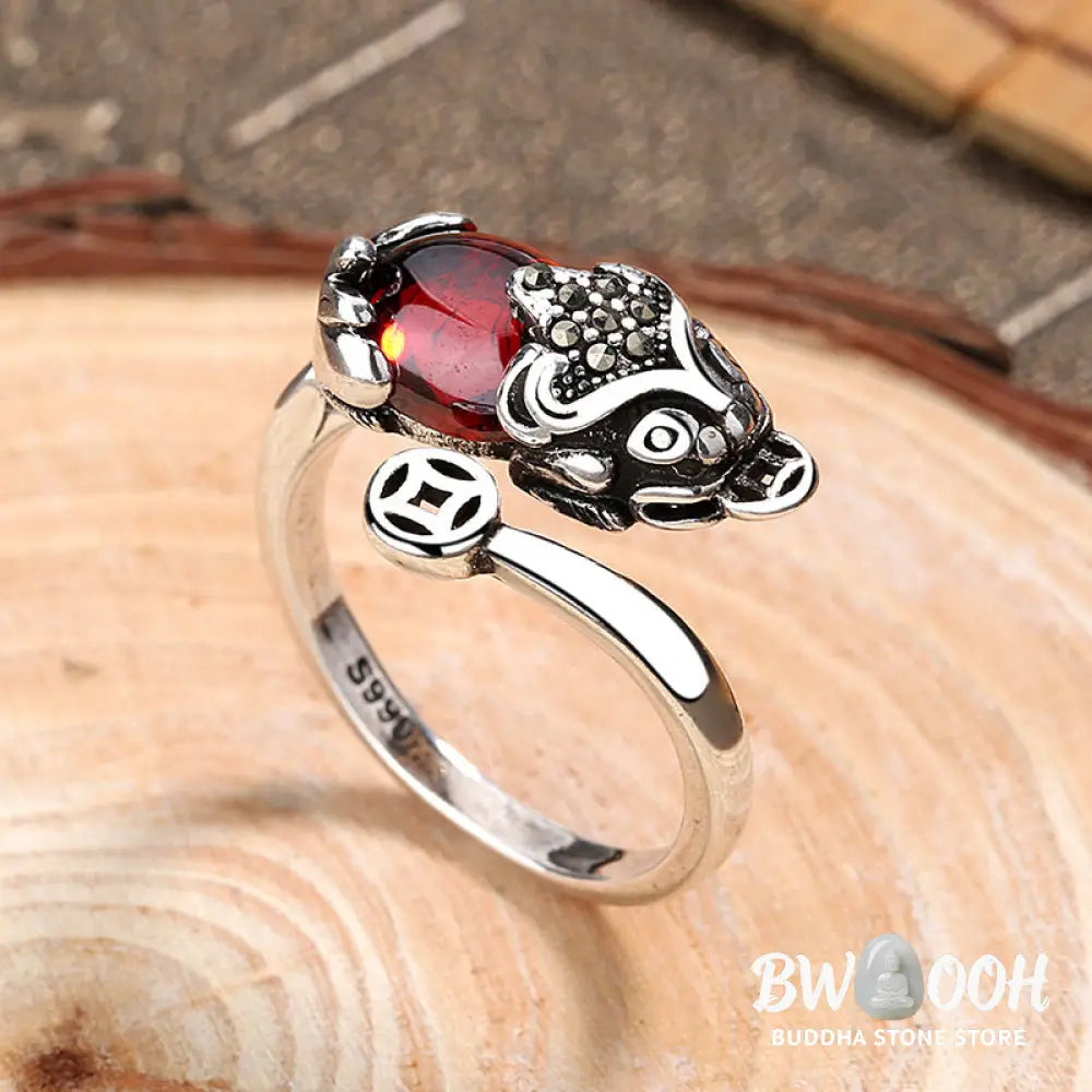 Buddha Stones FengShui Genstone PiXiu Wealth Adjustable Ring - BWOOOH - PiXiu - Ring