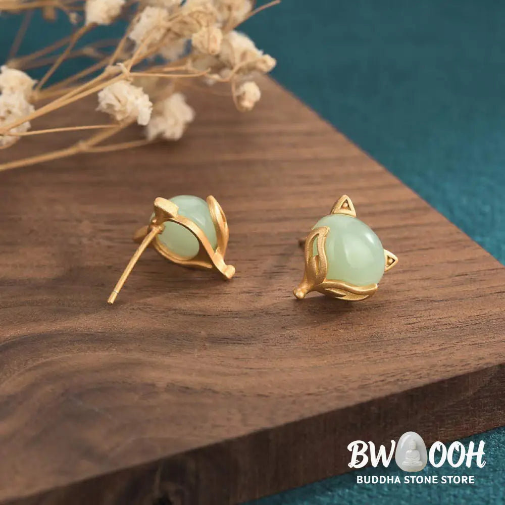 Buddha Stones FengShui Jade Luck Earrings - Jade - Earrings