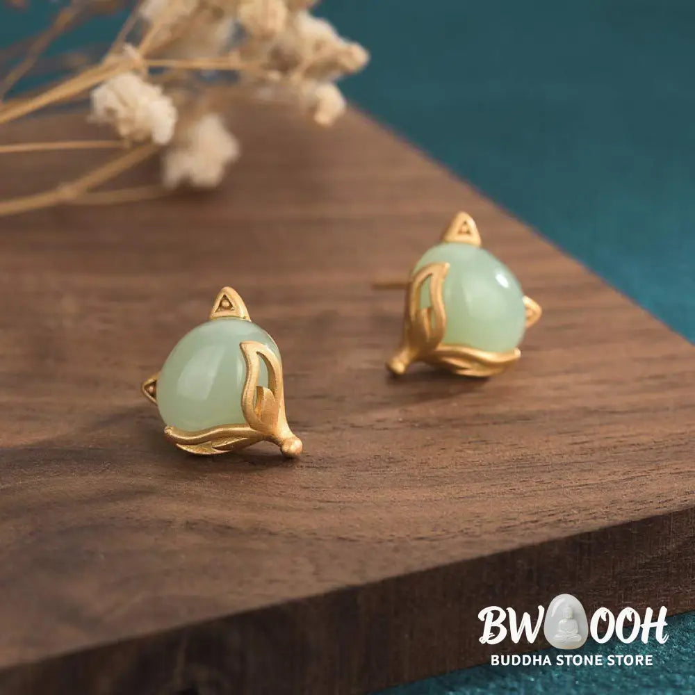 Buddha Stones FengShui Jade Luck Earrings - Jade - Earrings