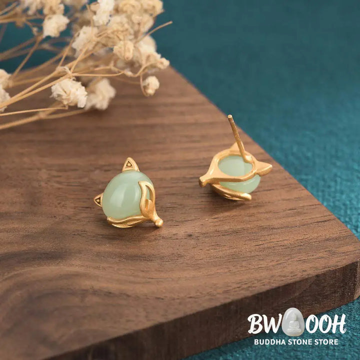 Buddha Stones FengShui Jade Luck Earrings - Jade - Earrings