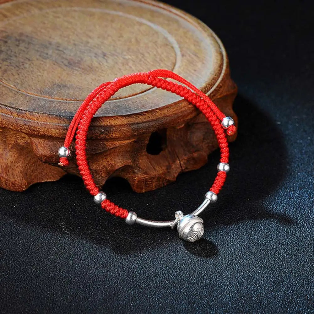 BWOOOH FengShui Lucky Red String Bell Bracelet - BWOOOH - Red(Wrist Circumference 14-21cm) - Bracelet