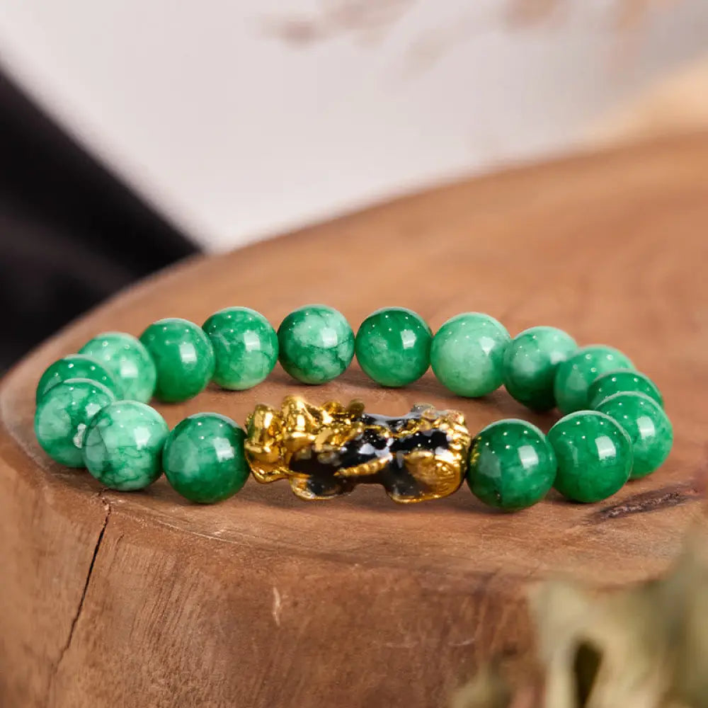 BWOOOH FengShui PiXiu Jade Protection Bracelet - 10mm*18 - Bracelet