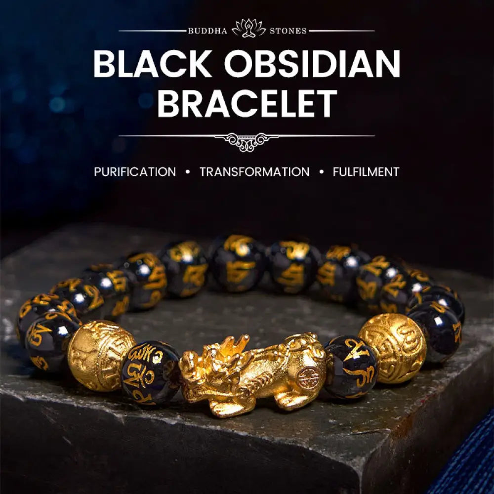 BWOOOH FengShui PiXiu Obsidian Wealth Bracelet - BWOOOH - 10mm - Bracelet