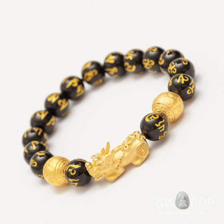 Buddha Stones FengShui PiXiu Obsidian Wealth Bracelet - BWOOOH - Bracelet