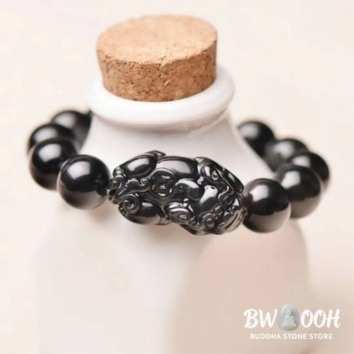 Buddha Stones FengShui PiXiu Obsidian Wealth Bracelet - BWOOOH - Bracelet