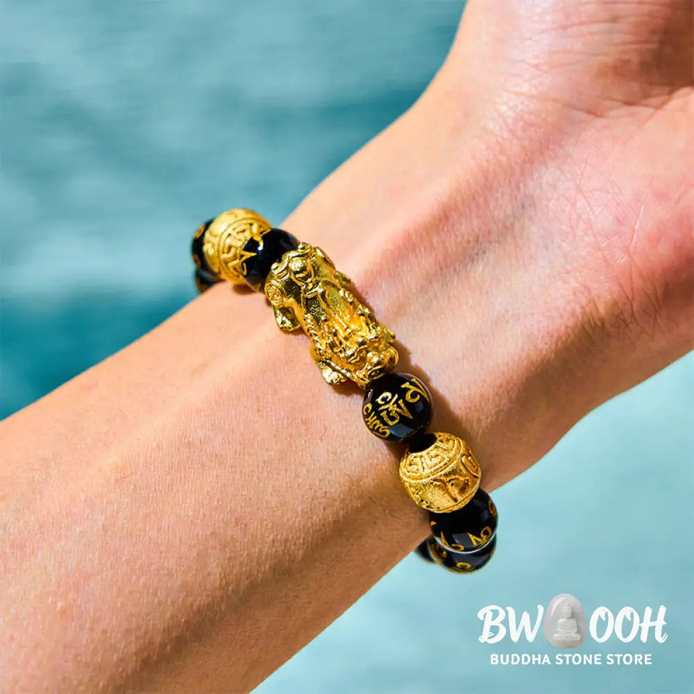 Buddha Stones FengShui PiXiu Obsidian Wealth Bracelet - BWOOOH - Bracelet