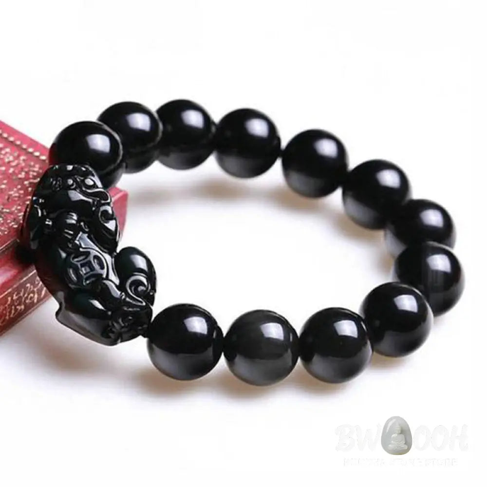 Buddha Stones FengShui PiXiu Obsidian Wealth Bracelet - BWOOOH - Bracelet