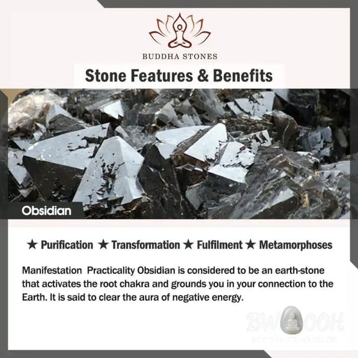 Buddha Stones FengShui PiXiu Obsidian Wealth Bracelet - BWOOOH - Bracelet