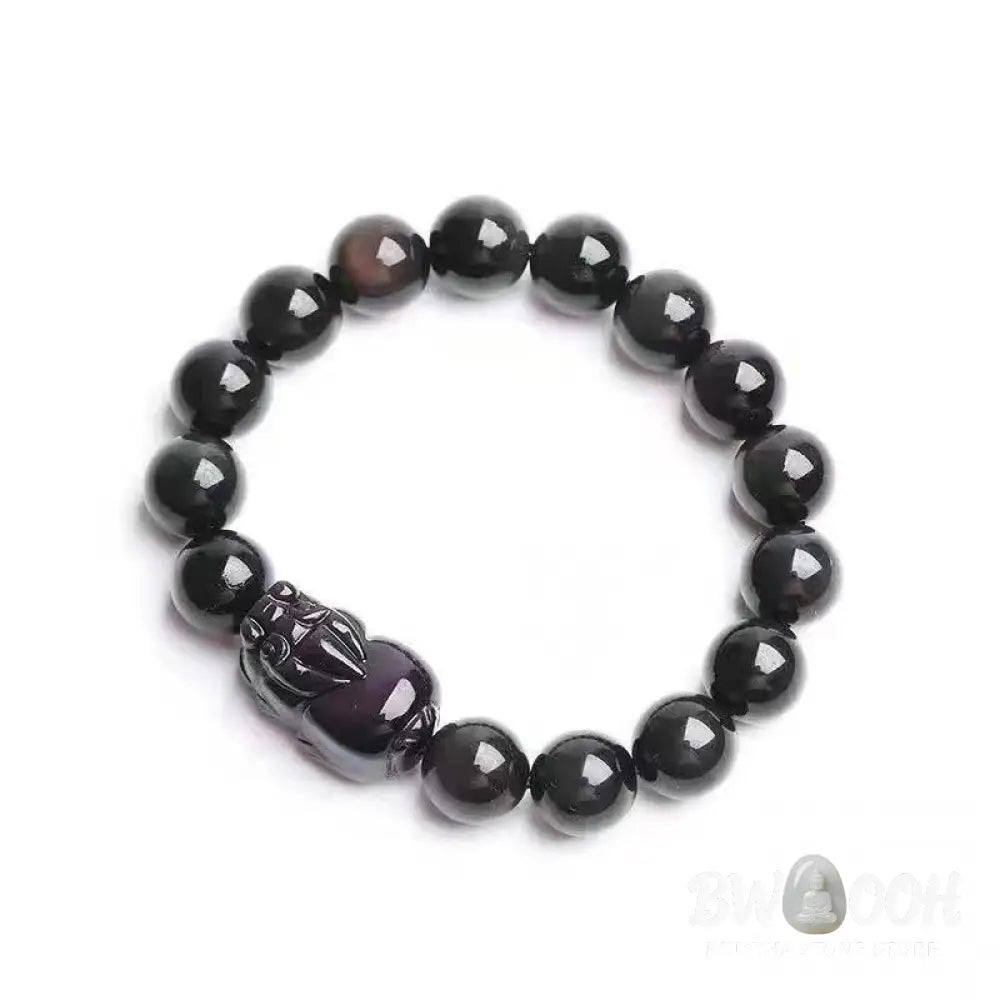 Buddha Stones FengShui PiXiu Rainbow Obsidian Healing Bracelet - Bracelet