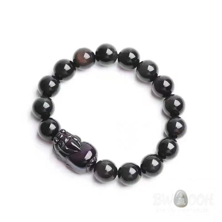 Buddha Stones FengShui PiXiu Rainbow Obsidian Healing Bracelet - Bracelet