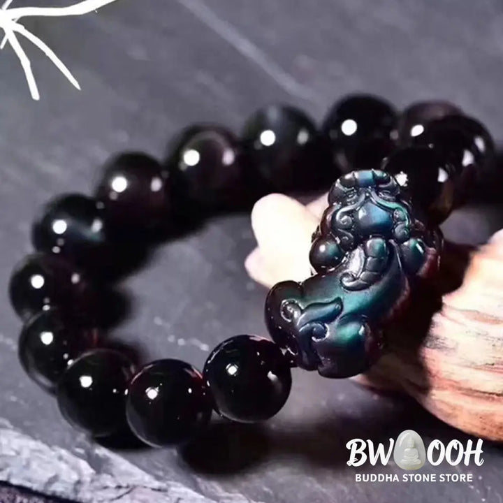 Buddha Stones FengShui PiXiu Rainbow Obsidian Luck Bracelet - BWOOOH - Bracelet