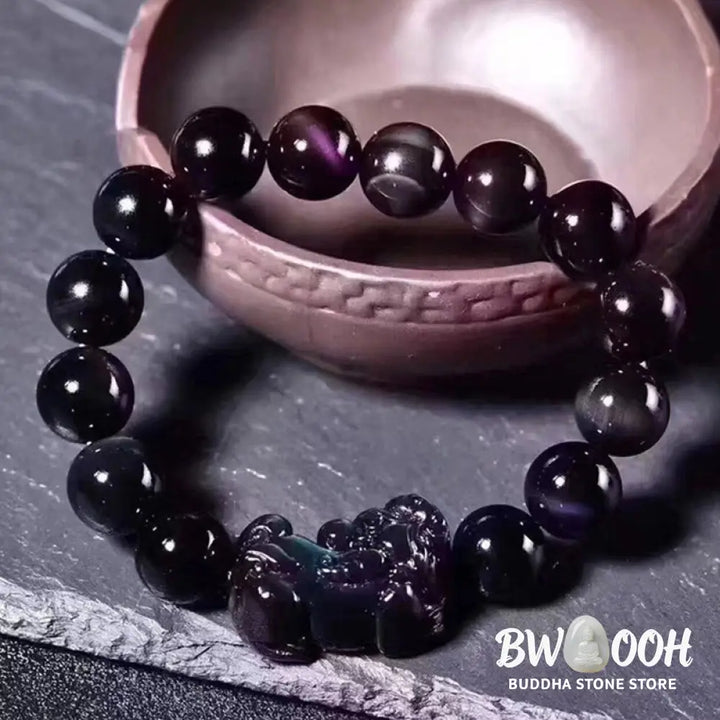 Buddha Stones FengShui PiXiu Rainbow Obsidian Luck Bracelet - BWOOOH - Bracelet
