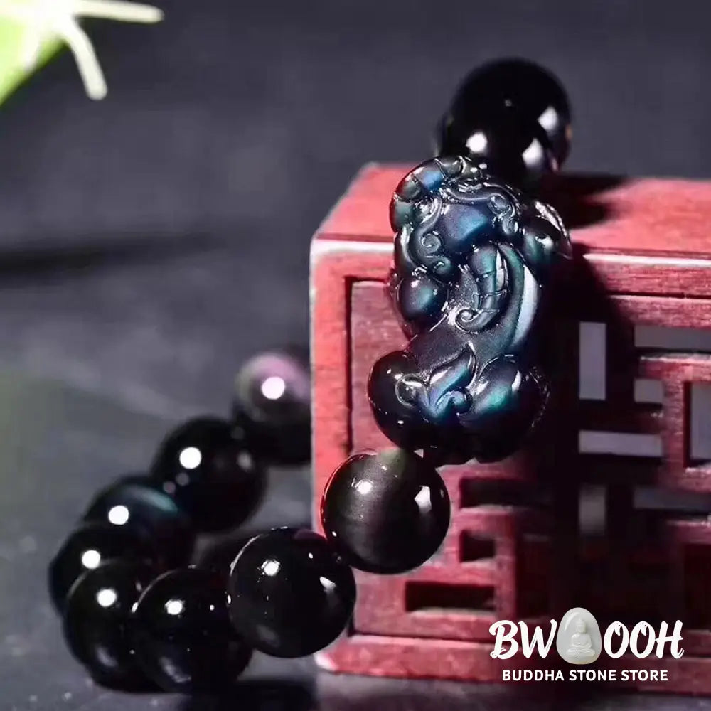 Buddha Stones FengShui PiXiu Rainbow Obsidian Luck Bracelet - BWOOOH - Bracelet