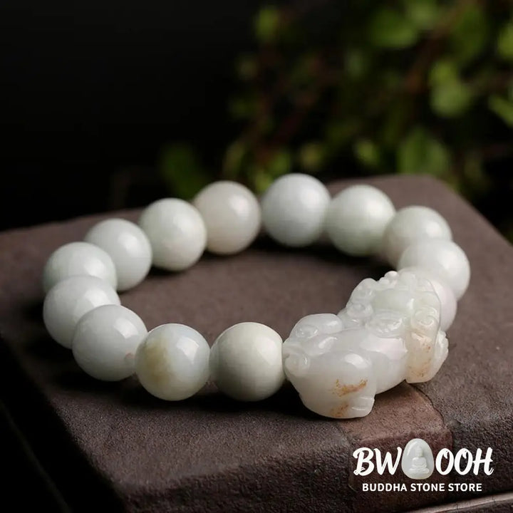 Buddha Stones Fengshui Wealth Prosperity Jade PiXiu Luck Bracelet - BWOOOH - Bracelet