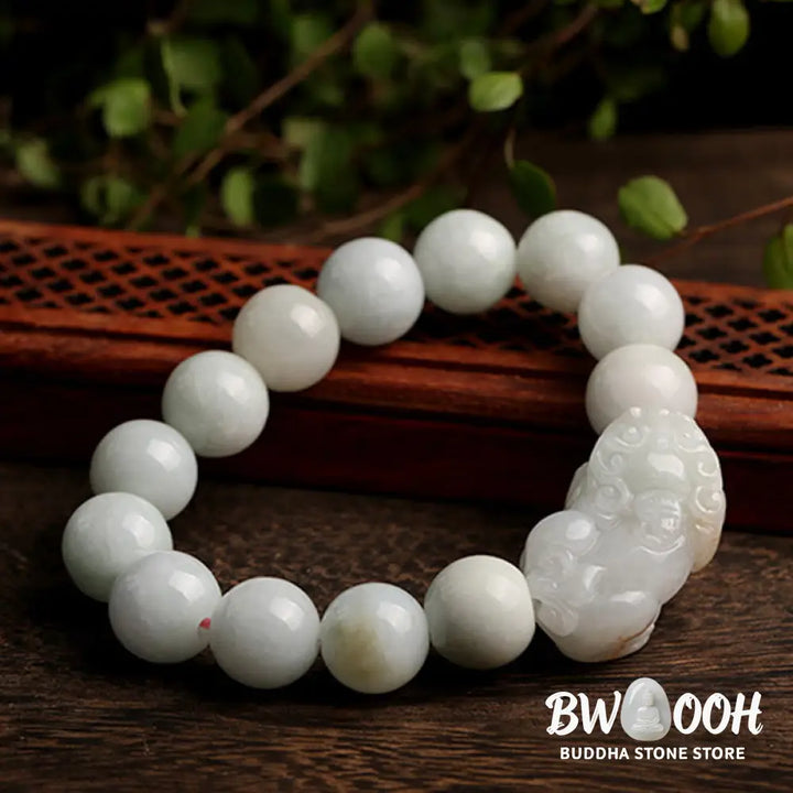 Buddha Stones Fengshui Wealth Prosperity Jade PiXiu Luck Bracelet - BWOOOH - Bracelet