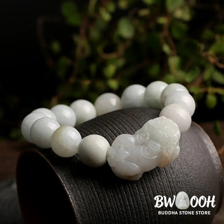 Buddha Stones Fengshui Wealth Prosperity Jade PiXiu Luck Bracelet - BWOOOH - Bracelet