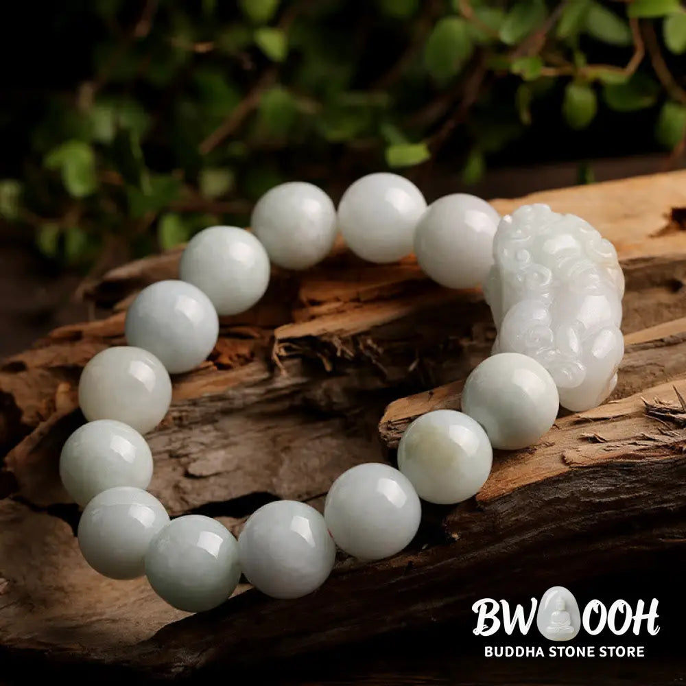 Buddha Stones Fengshui Wealth Prosperity Jade PiXiu Luck Bracelet - BWOOOH - Bracelet