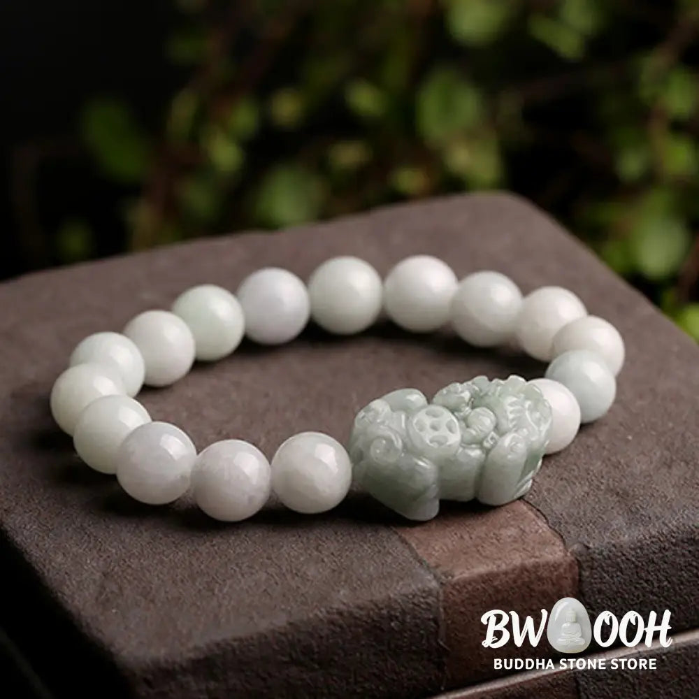 Buddha Stones Fengshui Wealth Prosperity Jade PiXiu Luck Bracelet - BWOOOH - Bracelet
