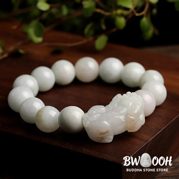 Buddha Stones Fengshui Wealth Prosperity Jade PiXiu Luck Bracelet - BWOOOH - Bracelet
