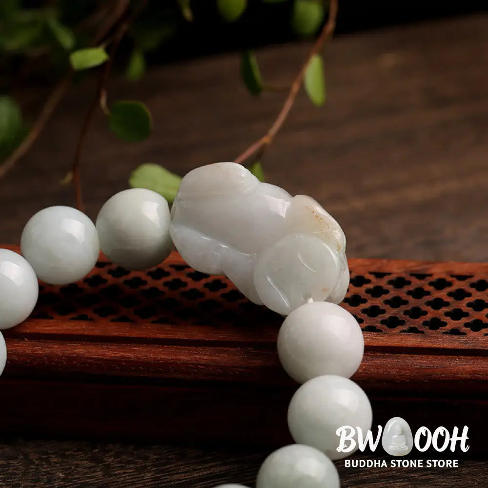 Buddha Stones Fengshui Wealth Prosperity Jade PiXiu Luck Bracelet - BWOOOH - Bracelet