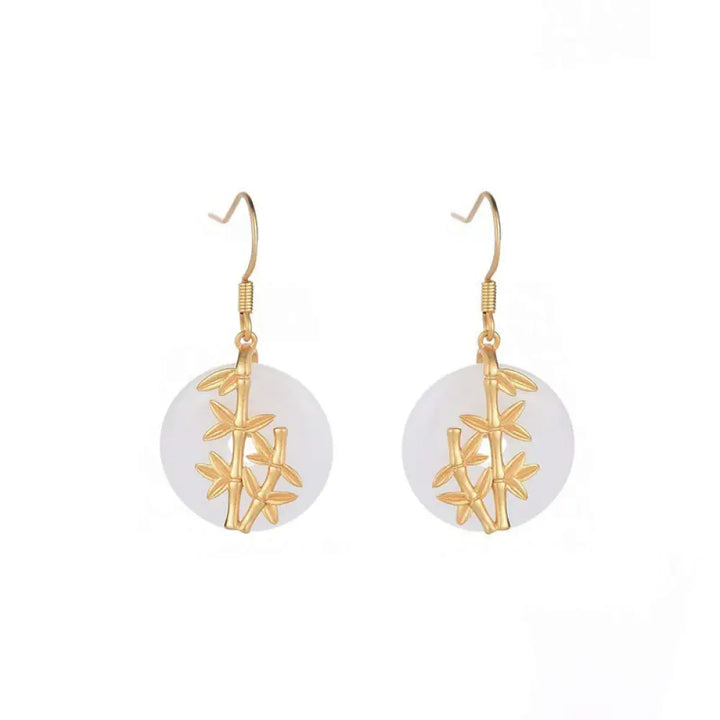 BWOOOH FengShui White Jade Fortune Earrings — White Jade jade bracelet for spiritual healing and mindful living