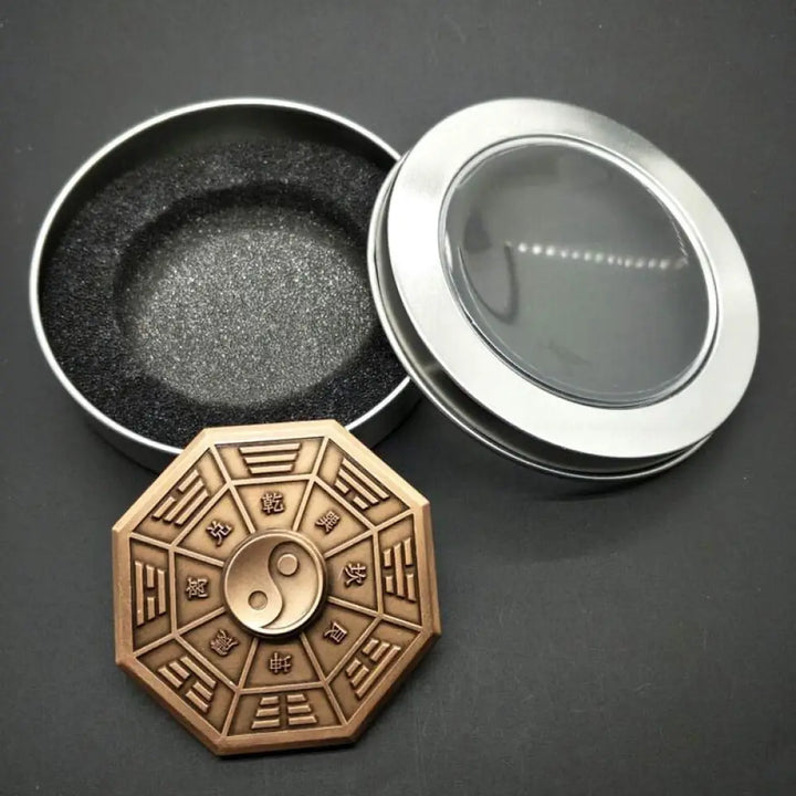 Buddha Stones Fidget Spinner Blessing Tai Chi Finger Hand Spinner Decoration - BurlyWood - Decorations