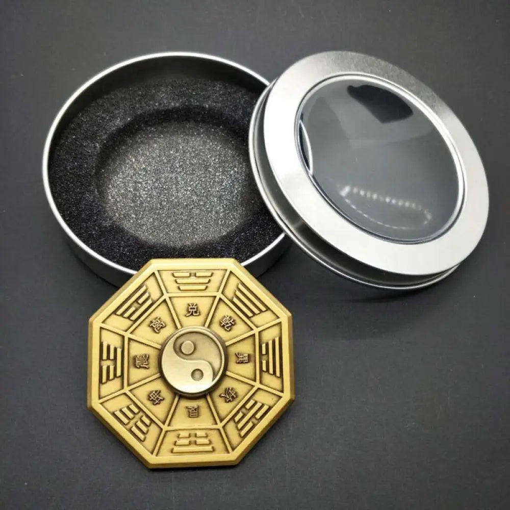 Buddha Stones Fidget Spinner Blessing Tai Chi Finger Hand Spinner Decoration - Gold - Decorations