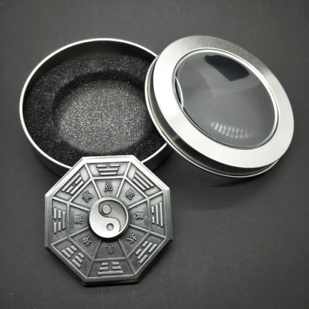 Buddha Stones Fidget Spinner Blessing Tai Chi Finger Hand Spinner Decoration - Silver - Decorations