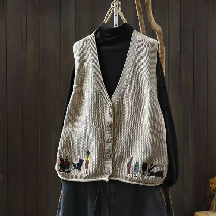 BWOOOH Figure Rabbit Tree Embroidery Buttons Women&