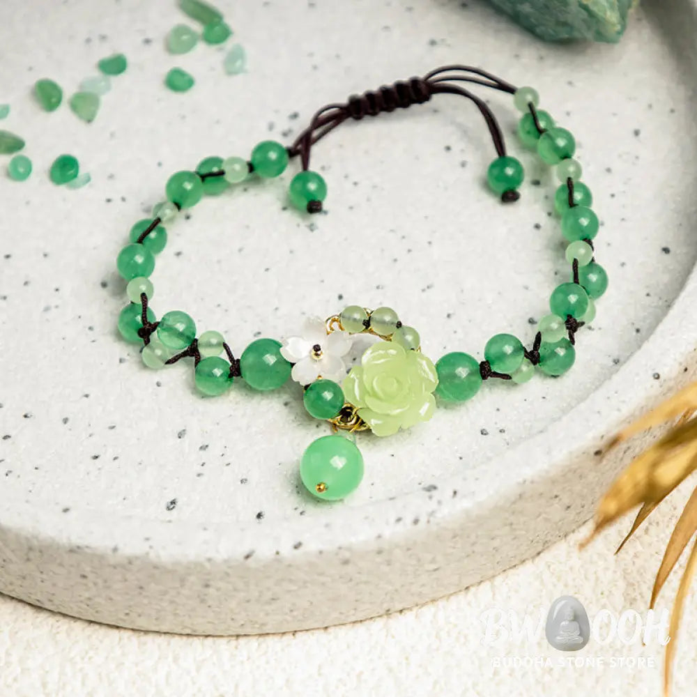 Buddha Stones Financial Success Jade Braided Weave Prosperity Abundance Anklet - Jade (Prosperity ♥ Abundance) - Anklet