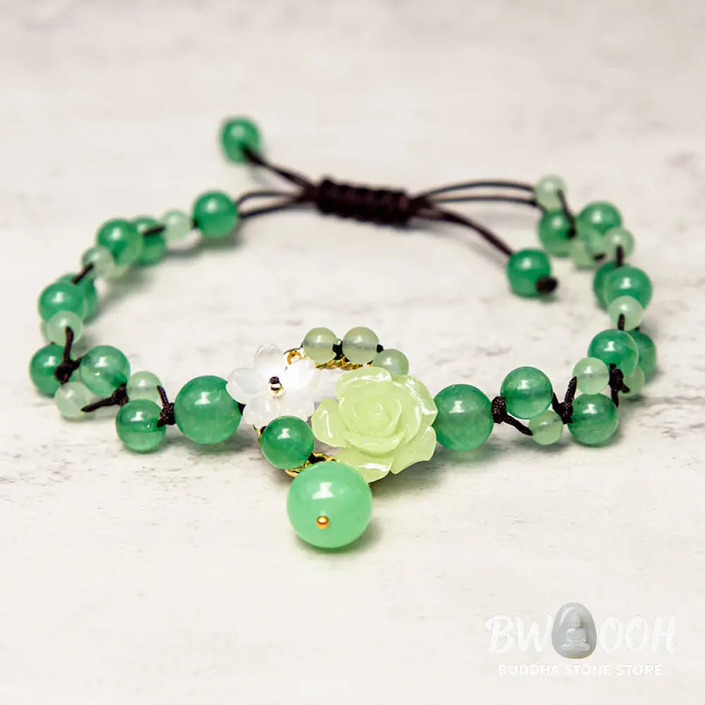 Buddha Stones Financial Success Jade Braided Weave Prosperity Abundance Anklet - Jade (Prosperity ♥ Abundance) - Anklet