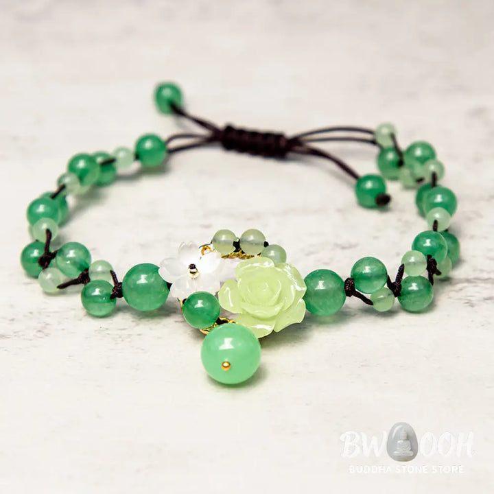 Buddha Stones Financial Success Jade Braided Weave Prosperity Abundance Anklet - Jade (Prosperity ♥ Abundance) - Anklet