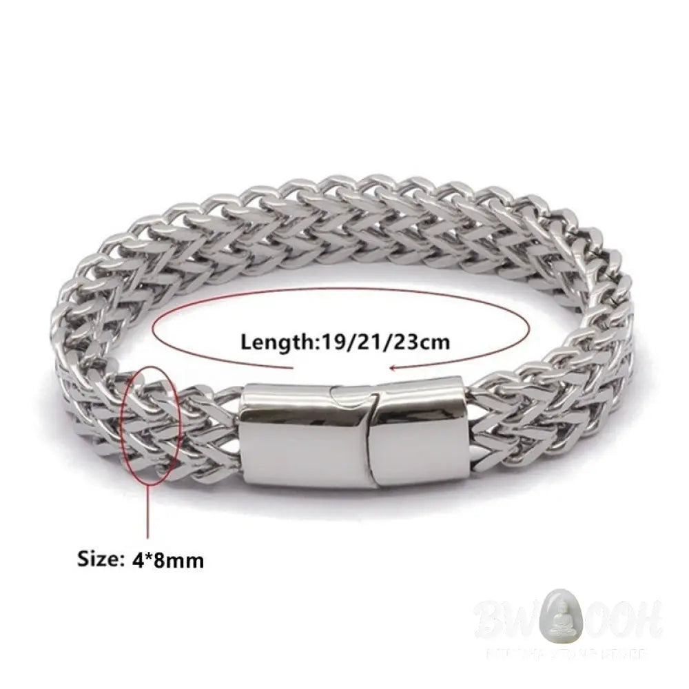Buddha Stones Fish Scale Magnetic Buckle Titanium Steel Balance Bracelet Bangle - BWOOOH - Bracelet