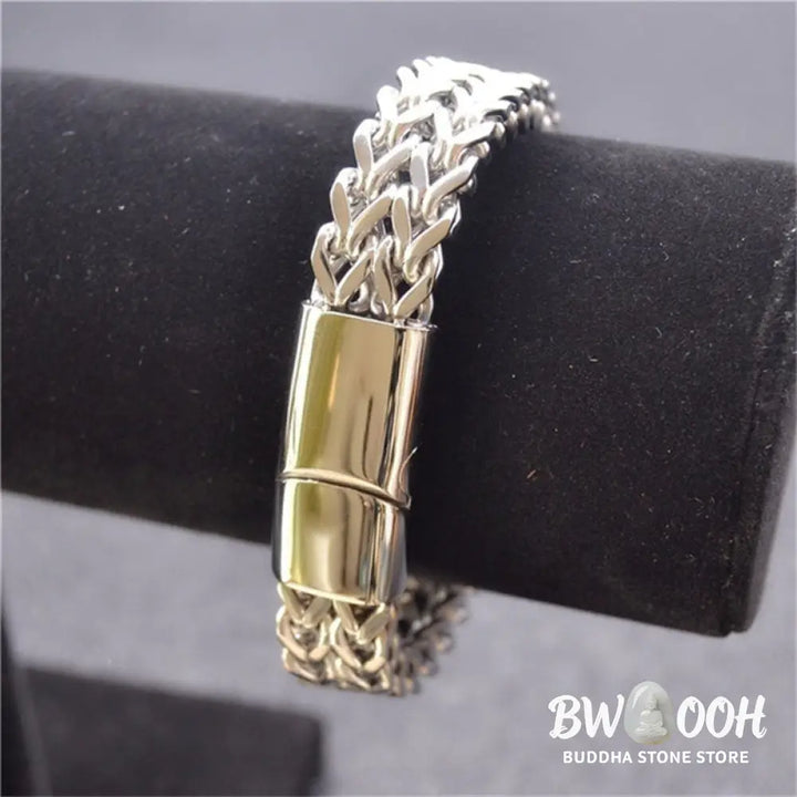 Buddha Stones Fish Scale Magnetic Buckle Titanium Steel Balance Bracelet Bangle - BWOOOH - Bracelet