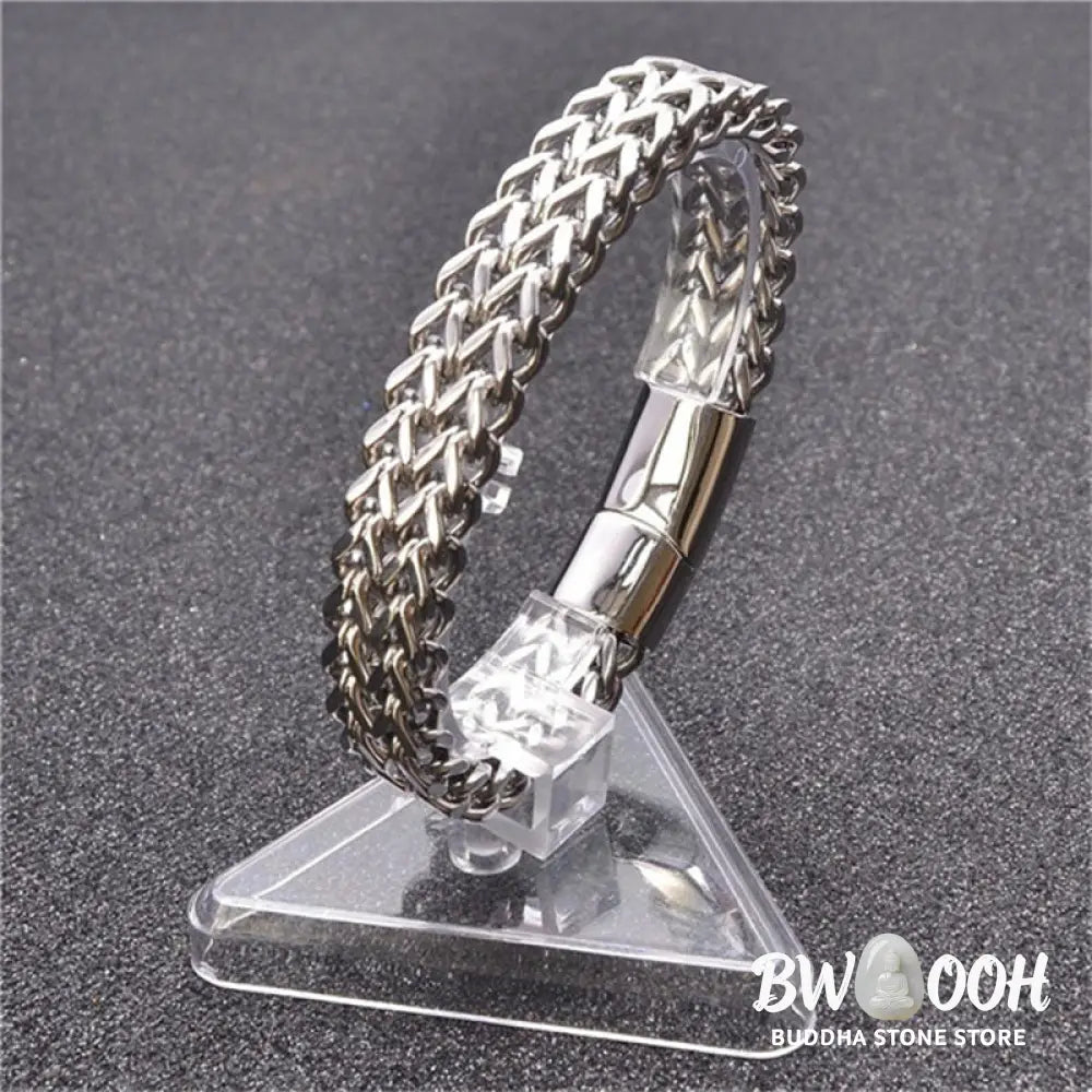 Buddha Stones Fish Scale Magnetic Buckle Titanium Steel Balance Bracelet Bangle - BWOOOH - Bracelet